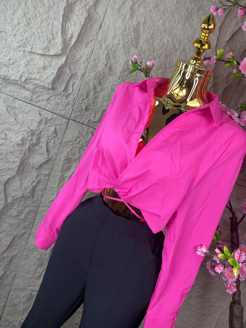 BLUSA TOP ML AJUSTES CON CINTAS FIUSHA