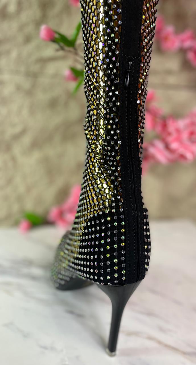 BOTAS LARGAS BRILLOS NEGRA