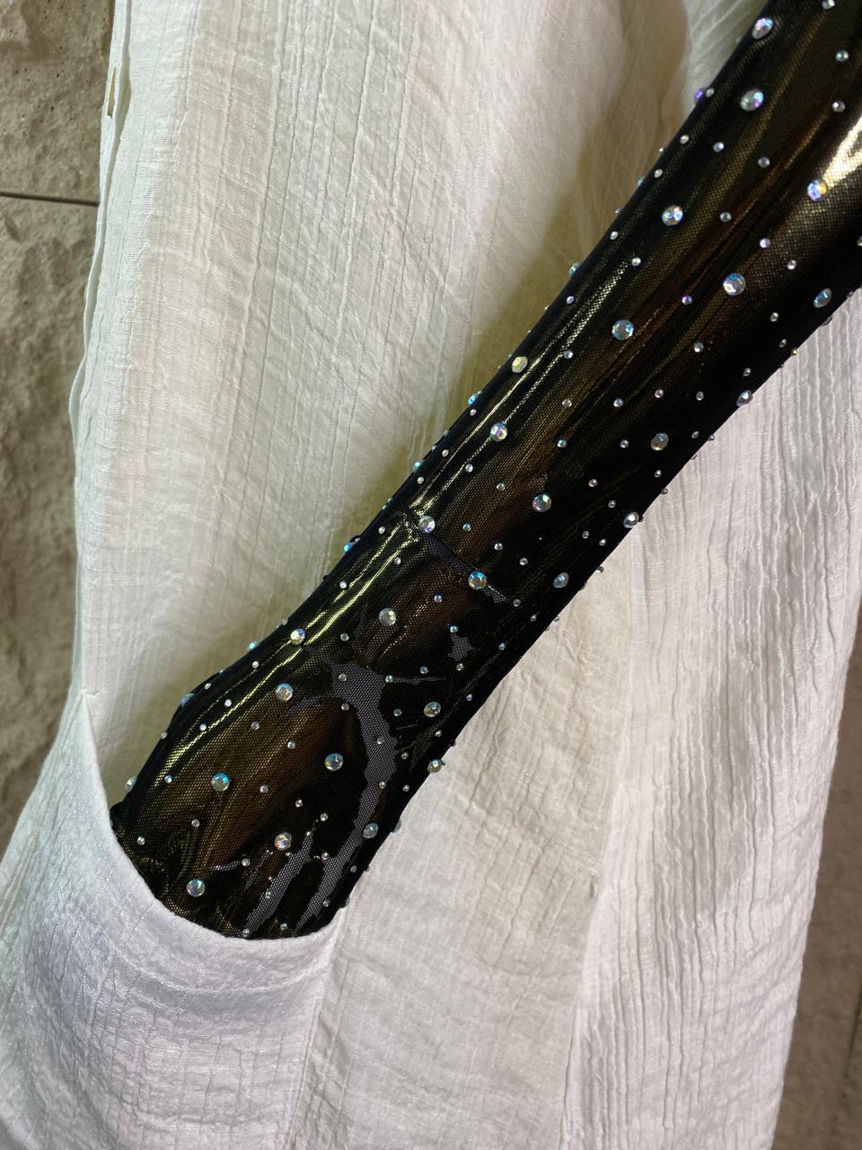 GUANTES LARGOS CON BRILLOS NEGROS