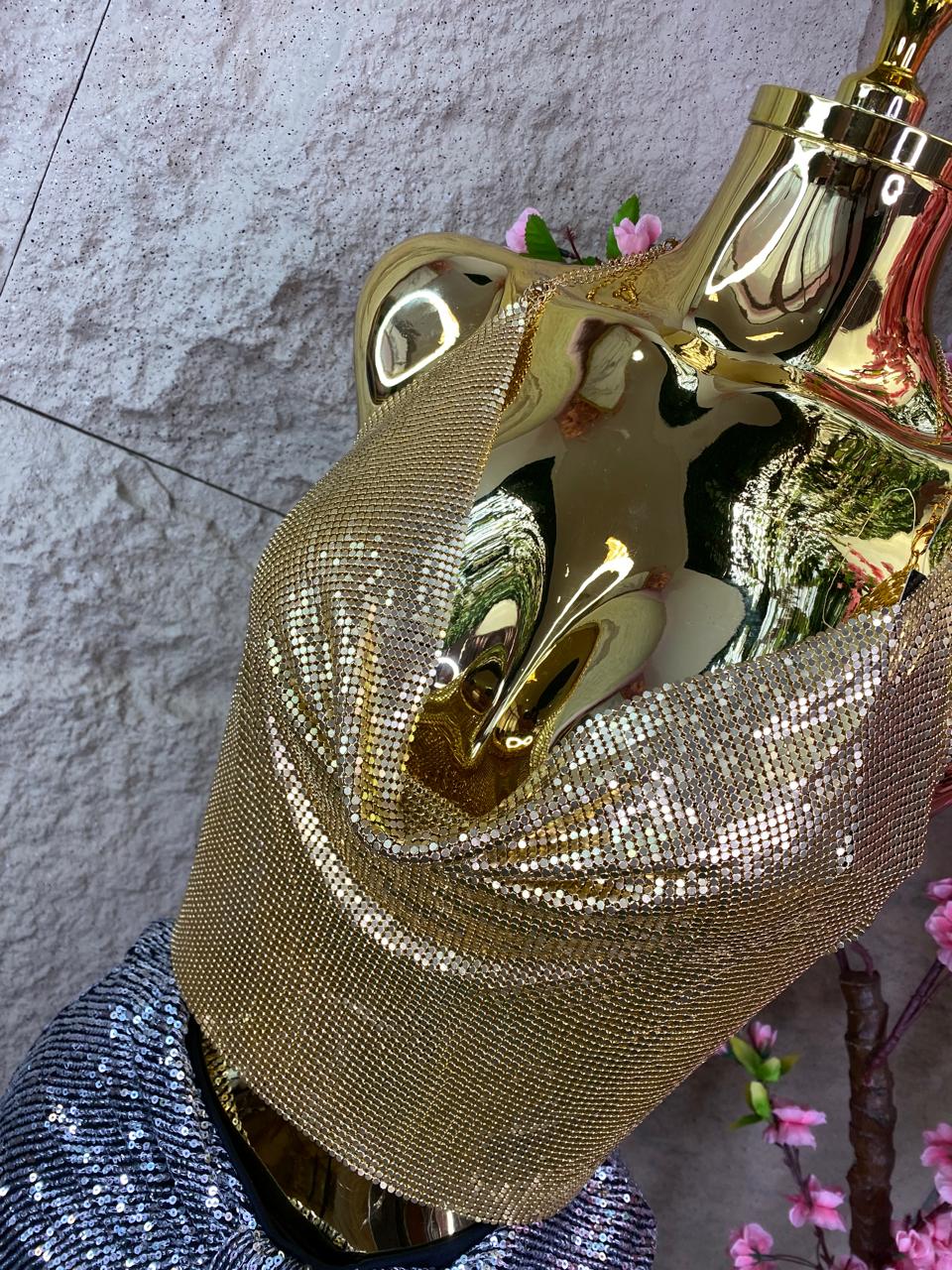 TOP ACCESORIO BRILLANTE DORADO