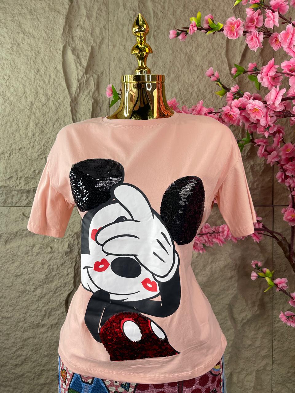 PLAYERA MICKEY ROSA