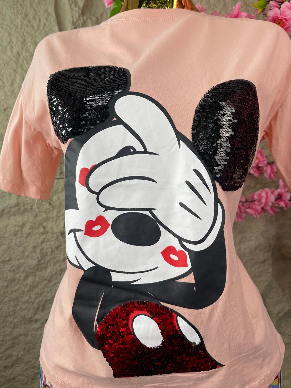 PLAYERA MICKEY ROSA