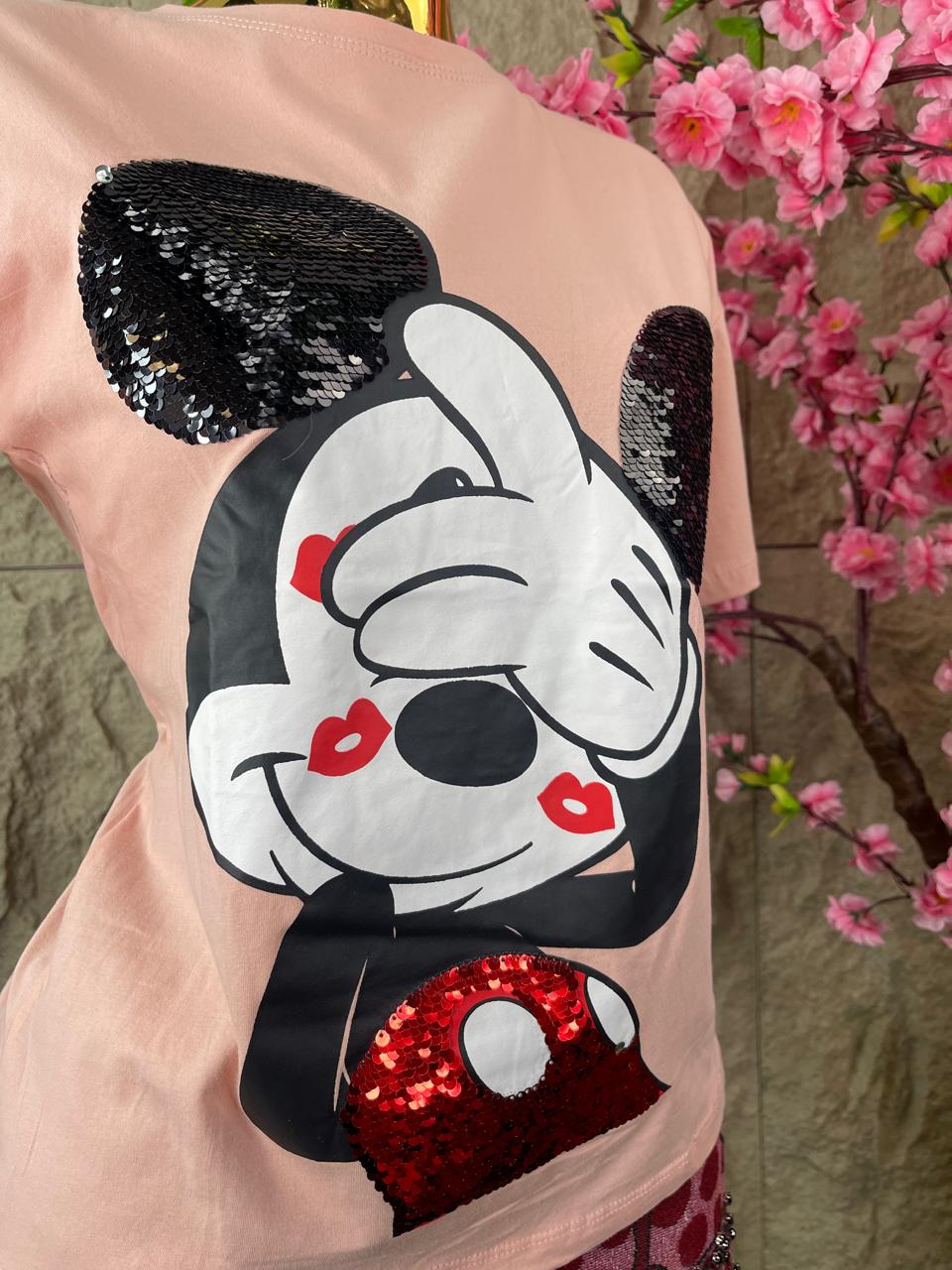 PLAYERA MICKEY ROSA