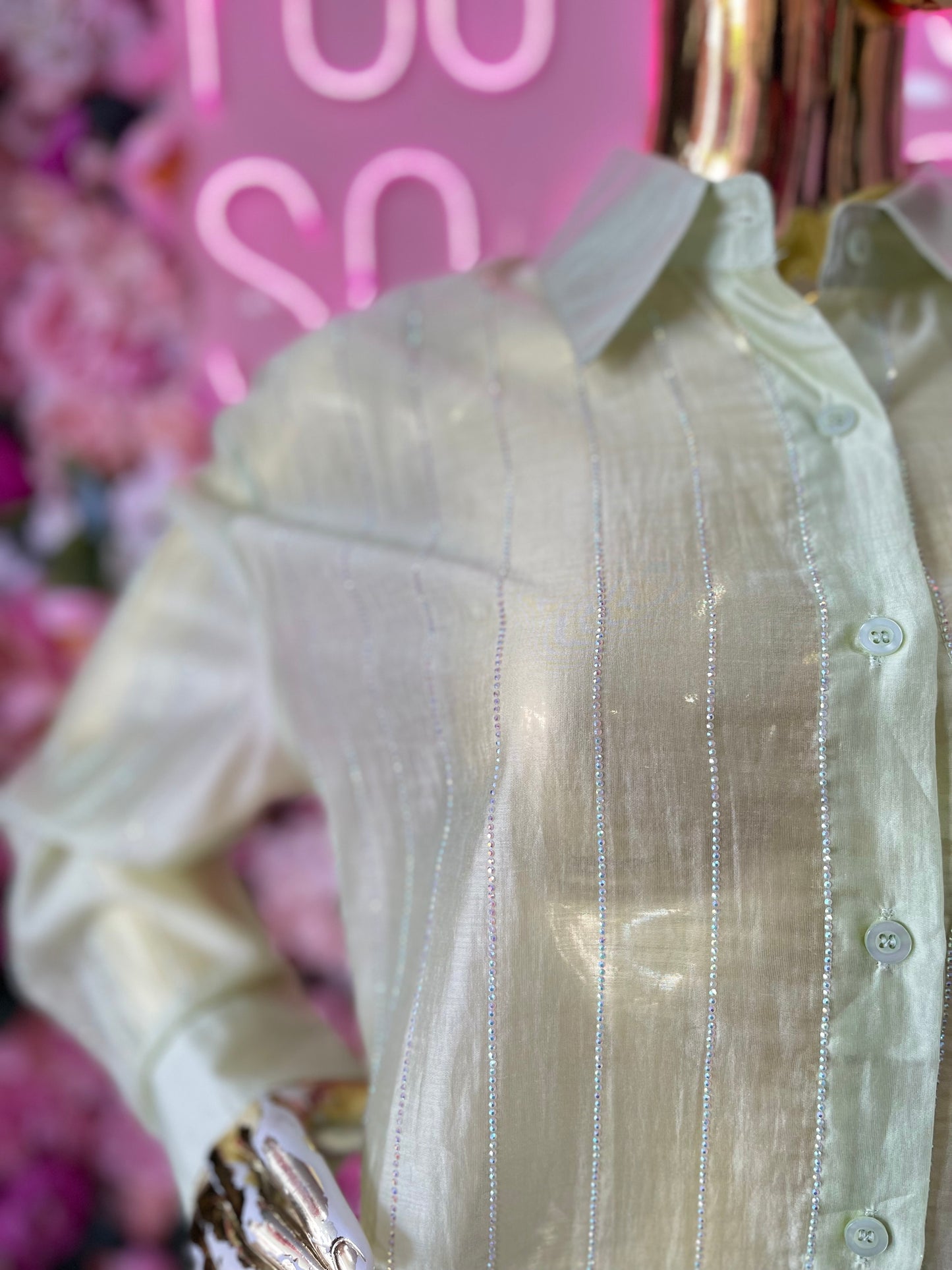 CAMISA BRILLLOS LINEAS VERDE