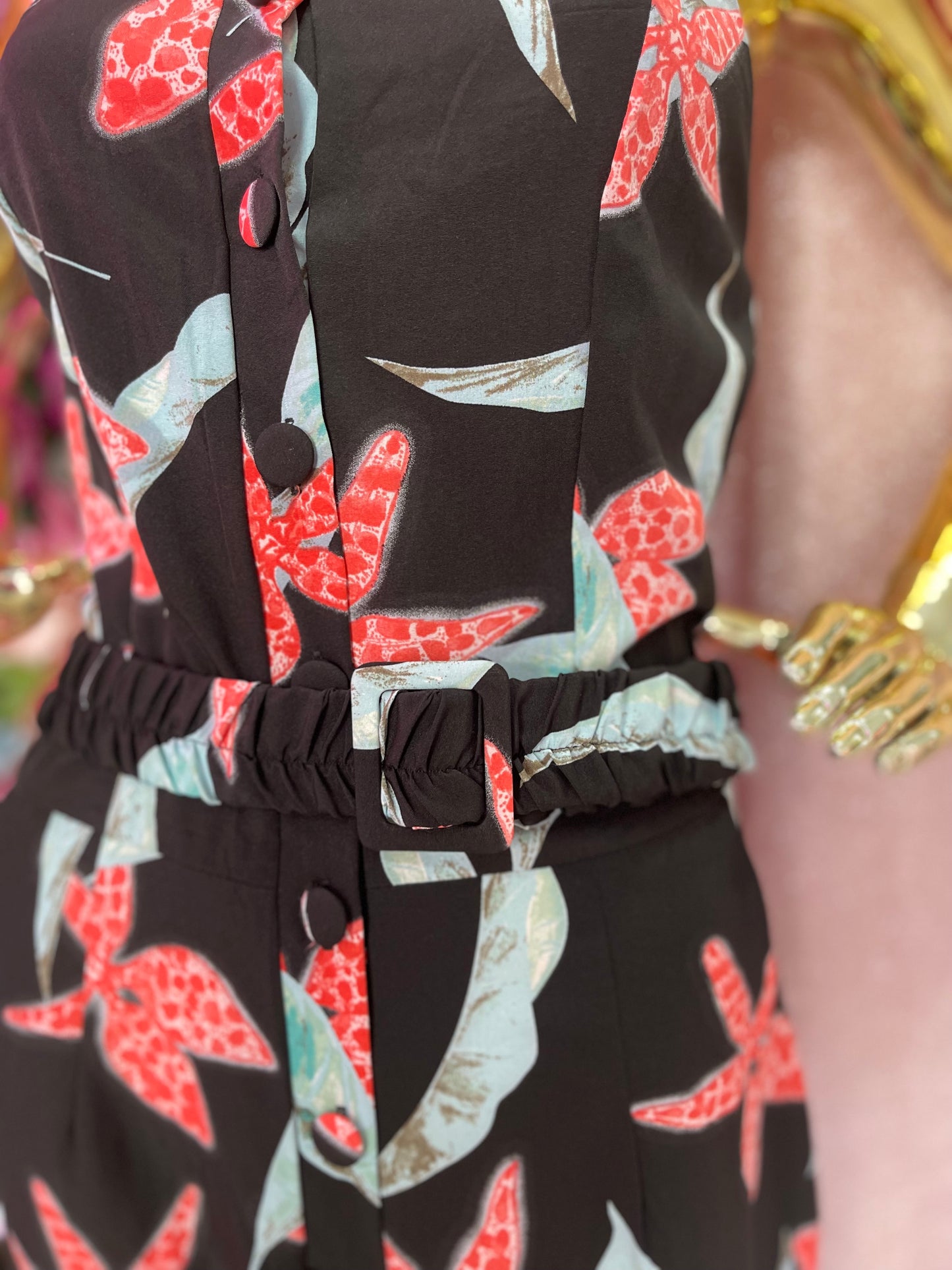 JUMPSUIT NEGRO FLORES