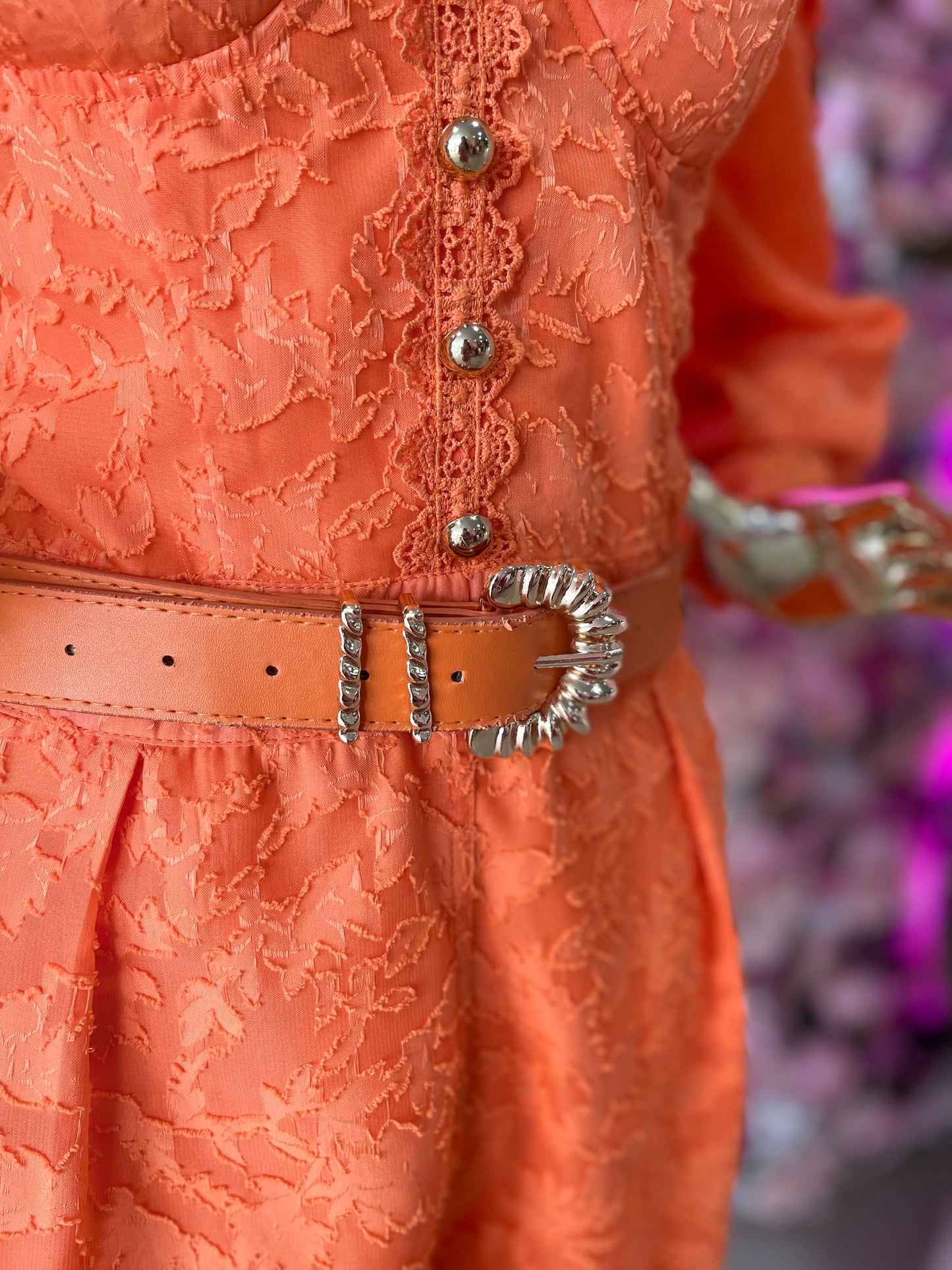 JUMPSUIT BORDADO CORTO NARANJA