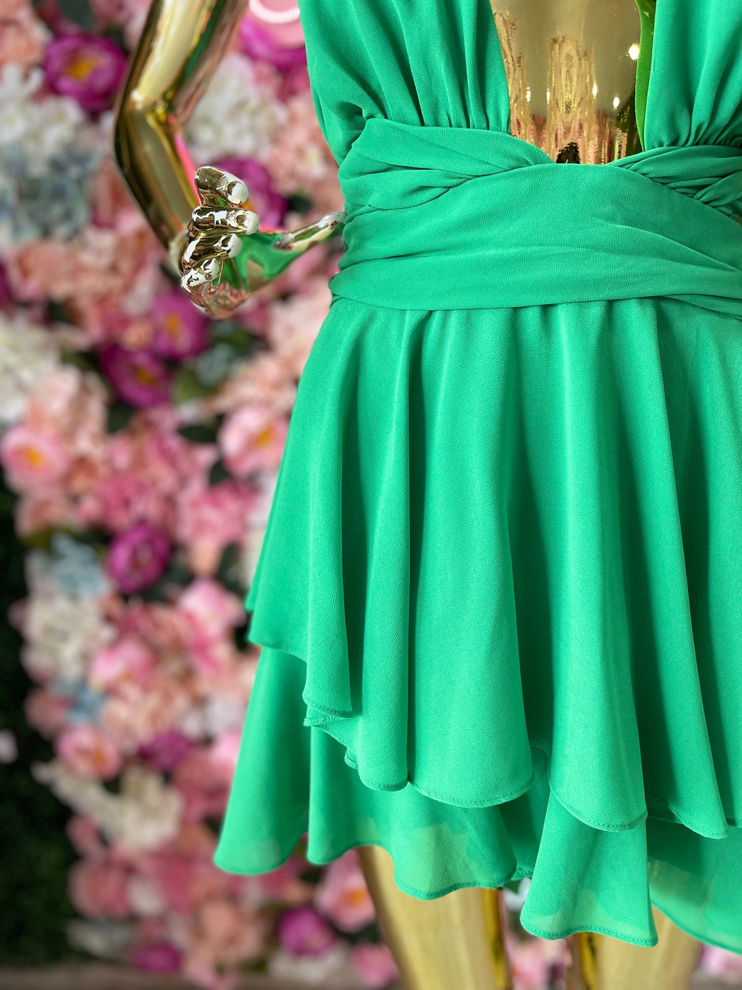 JUMPSUIT CORTO SHIFON VERDE