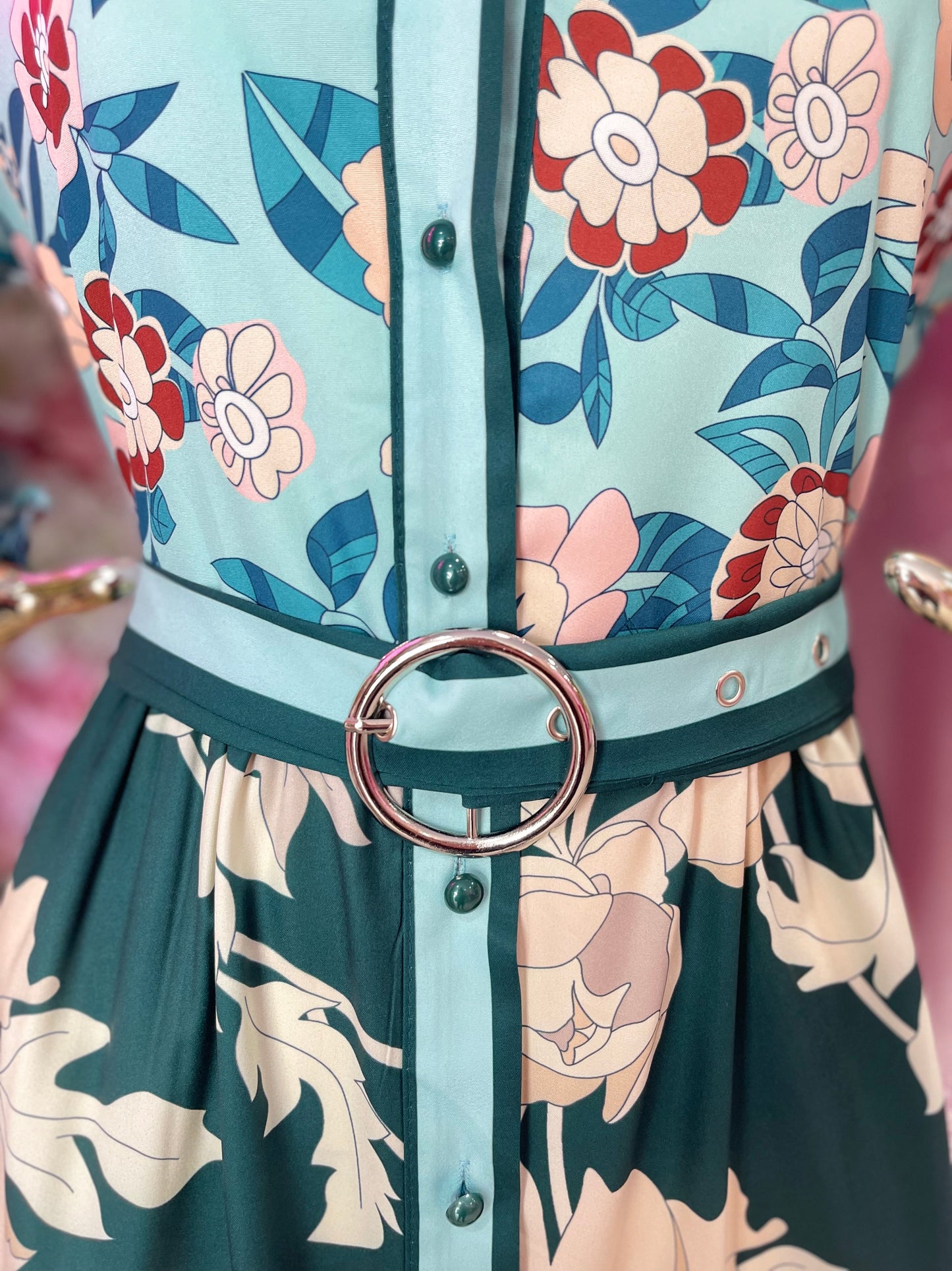 VESTIDO FLORES VERDES