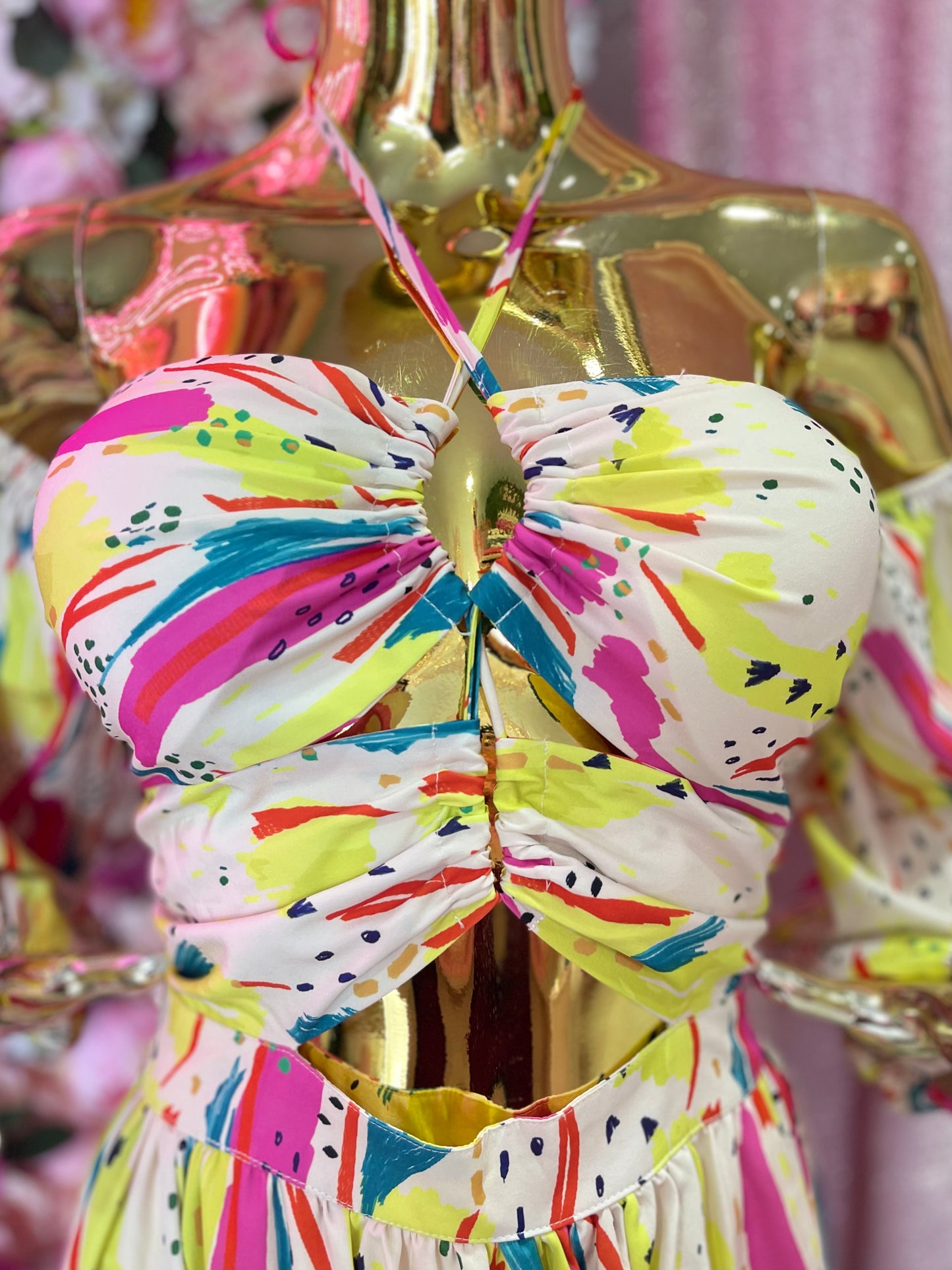 VESTIDO HALTER MULTICOLOR