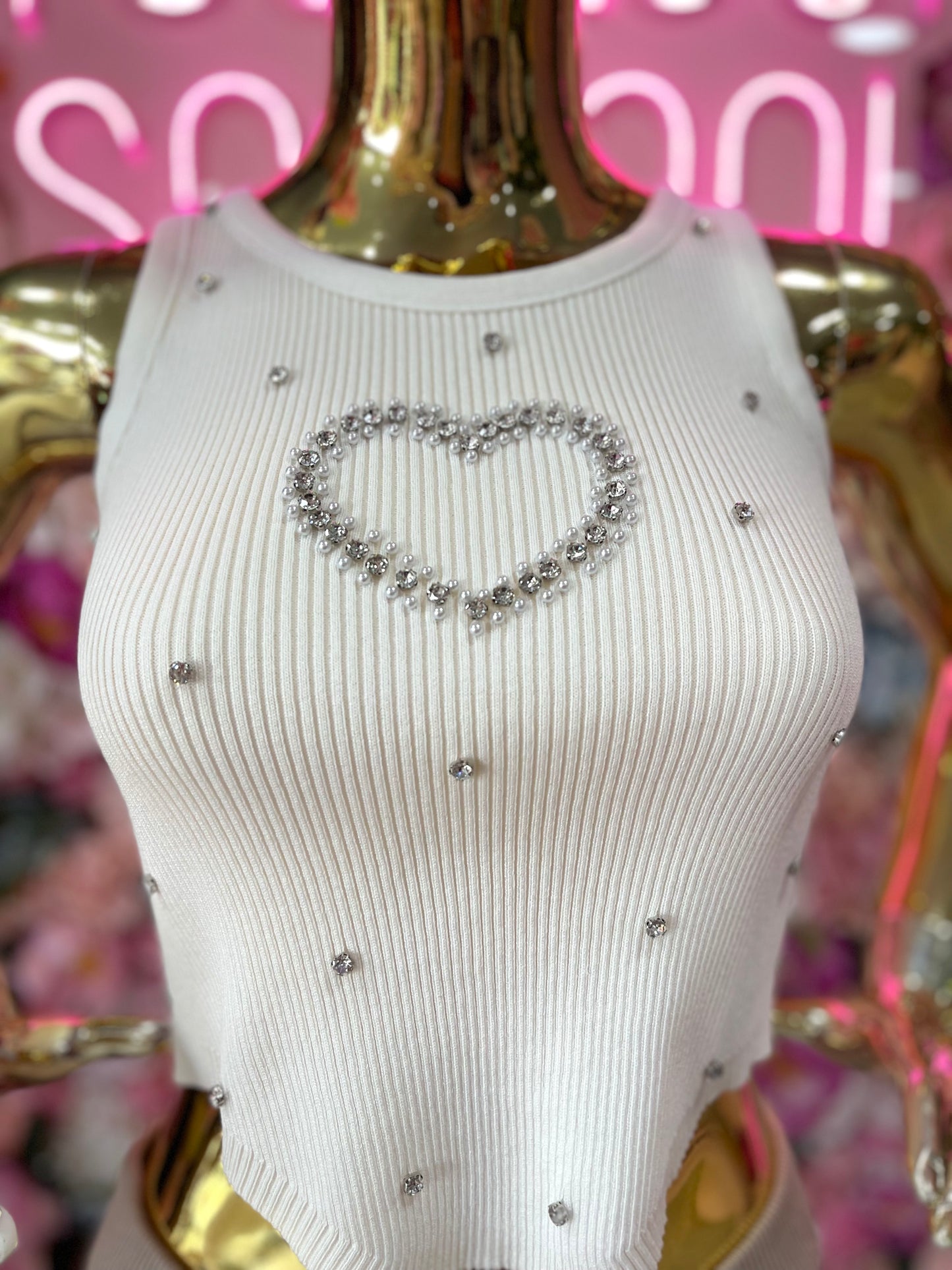 BLUSA BROQUELES CORAZON BLANCA