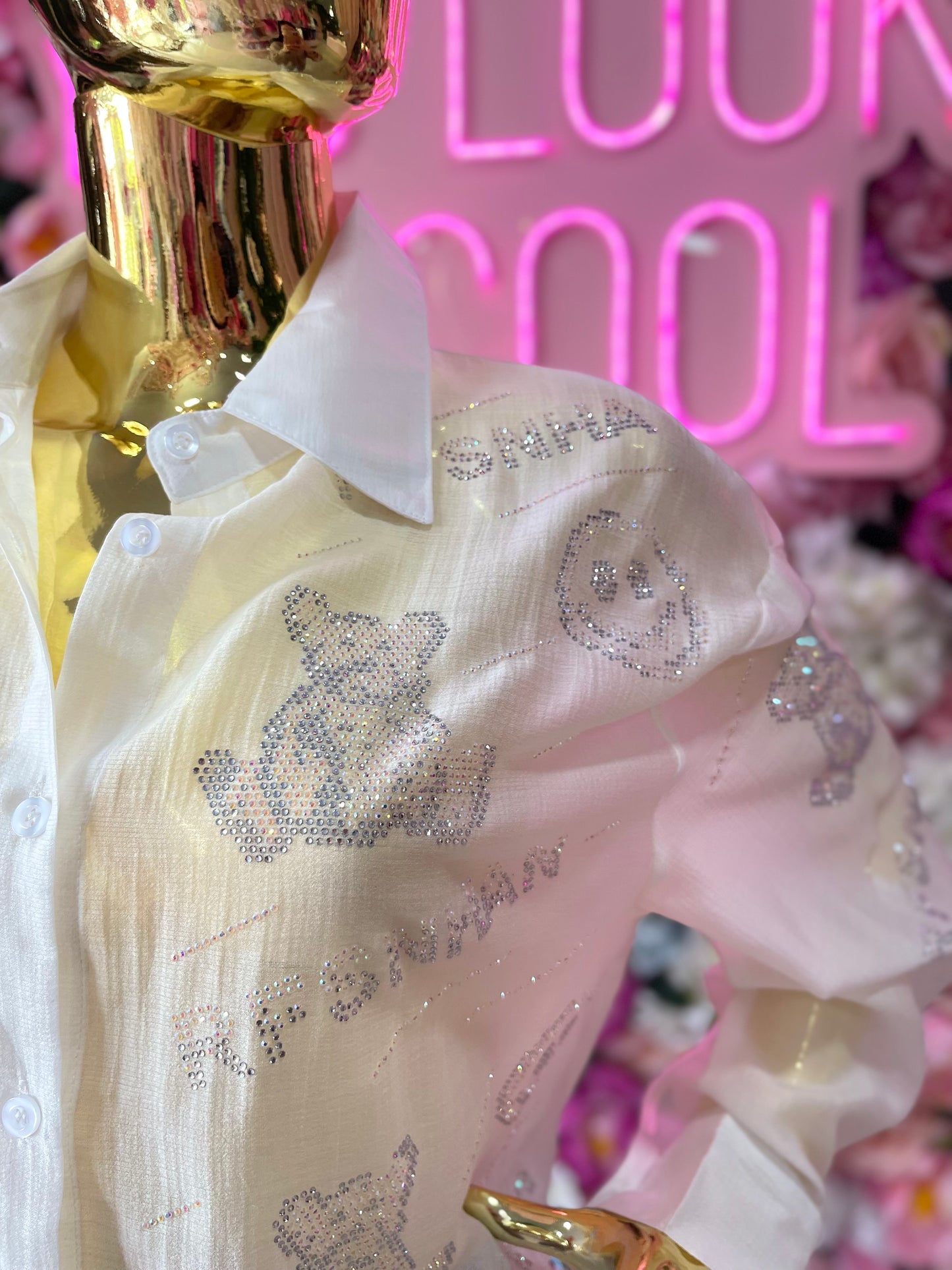 CAMISA BLANCA OSOS DE CRISTAL