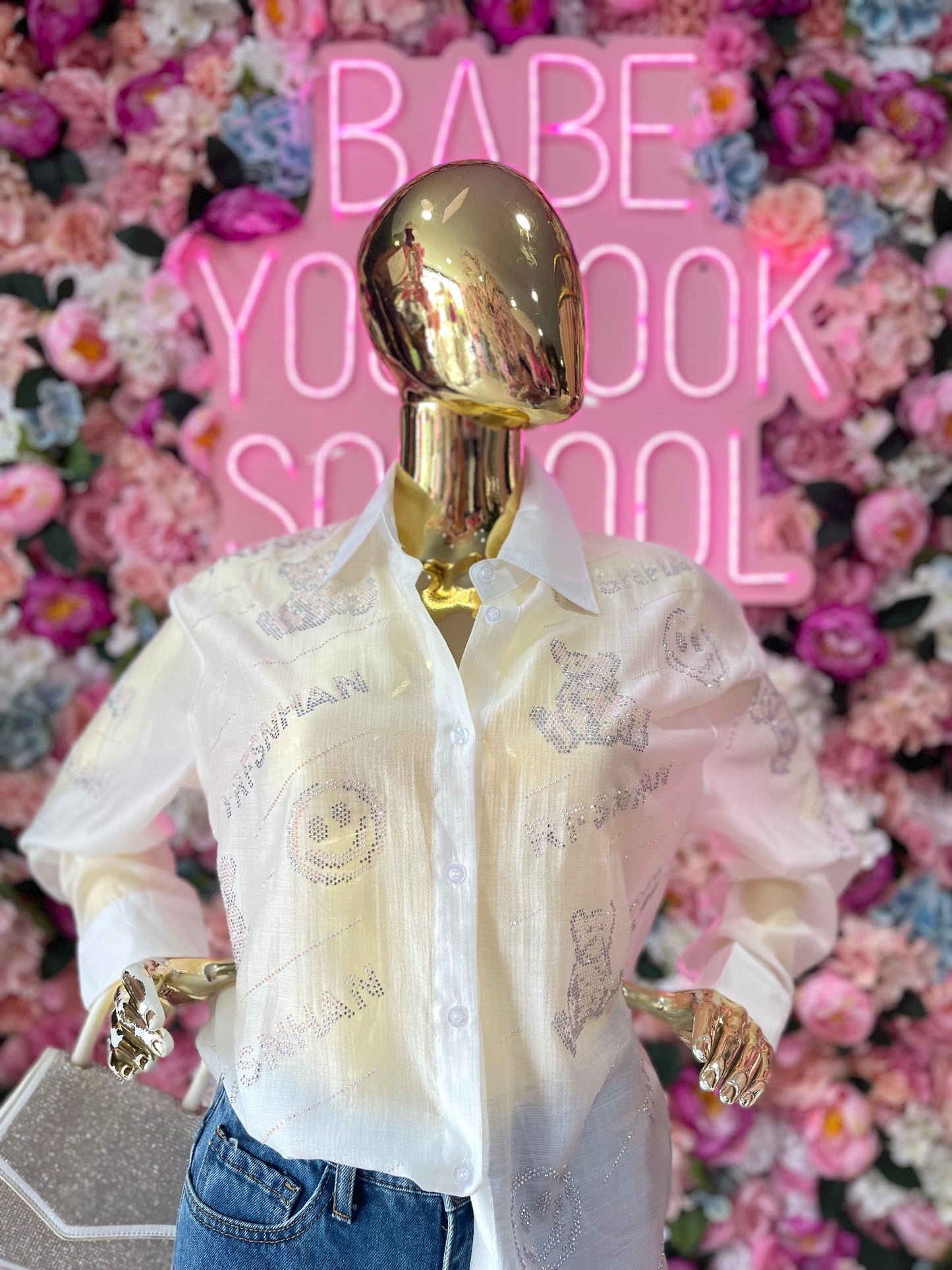 CAMISA BLANCA OSOS DE CRISTAL