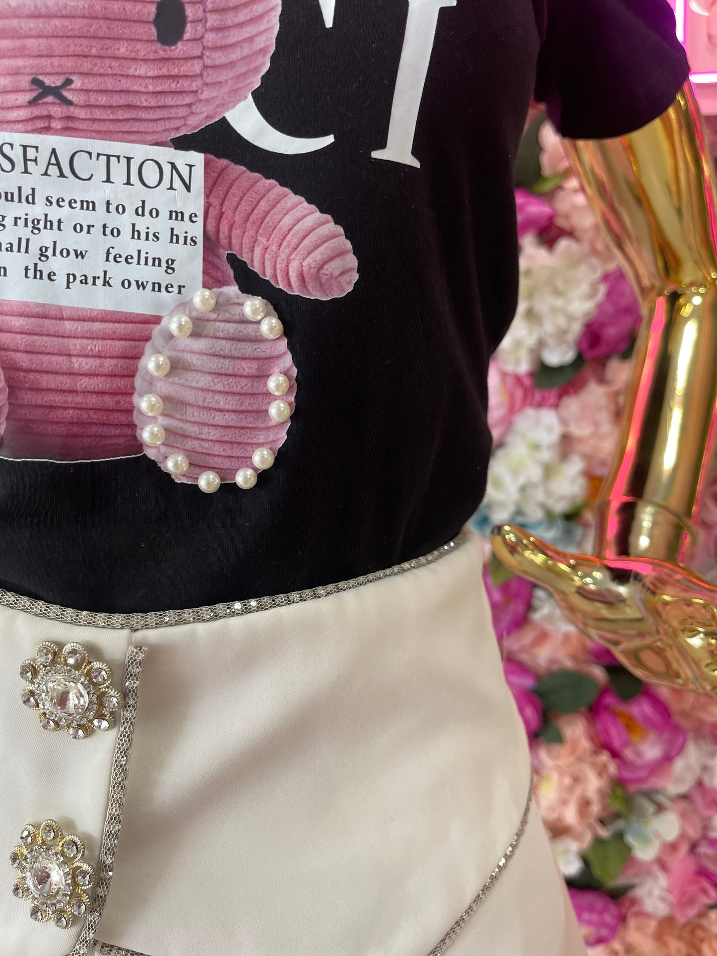 SHORT FLORES DIAMANTE BLANCO
