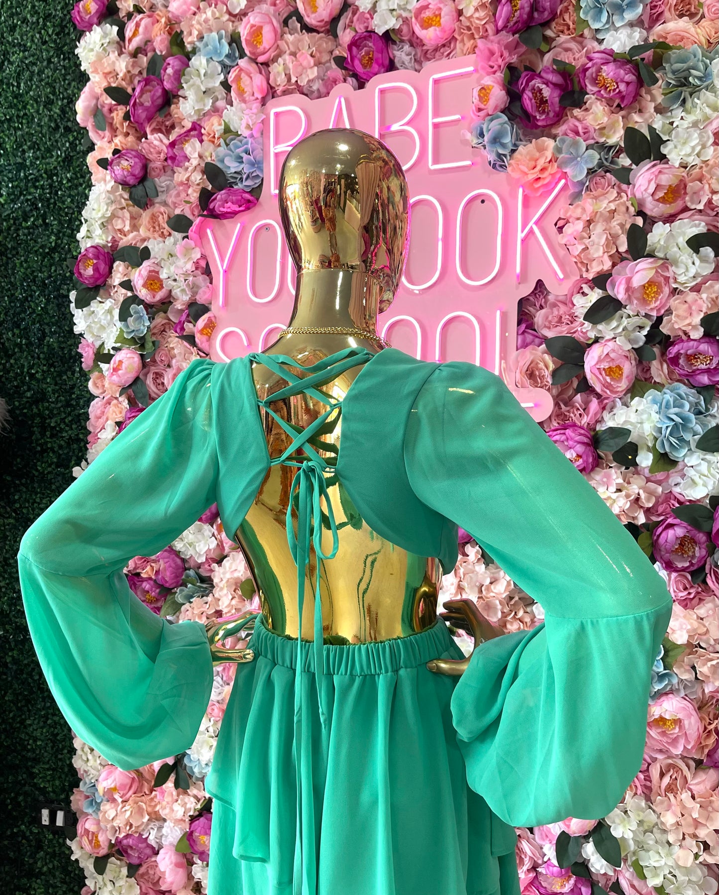 VESTIDO SHIFON VERDE