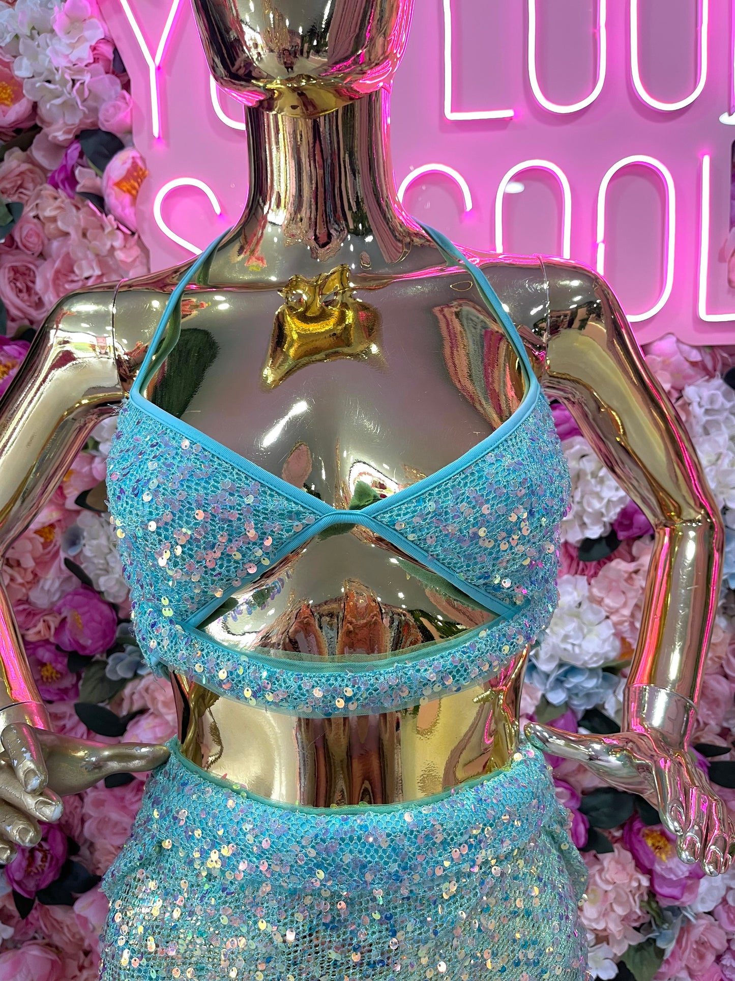 BIKINI CON FALDA VERDE AQUA