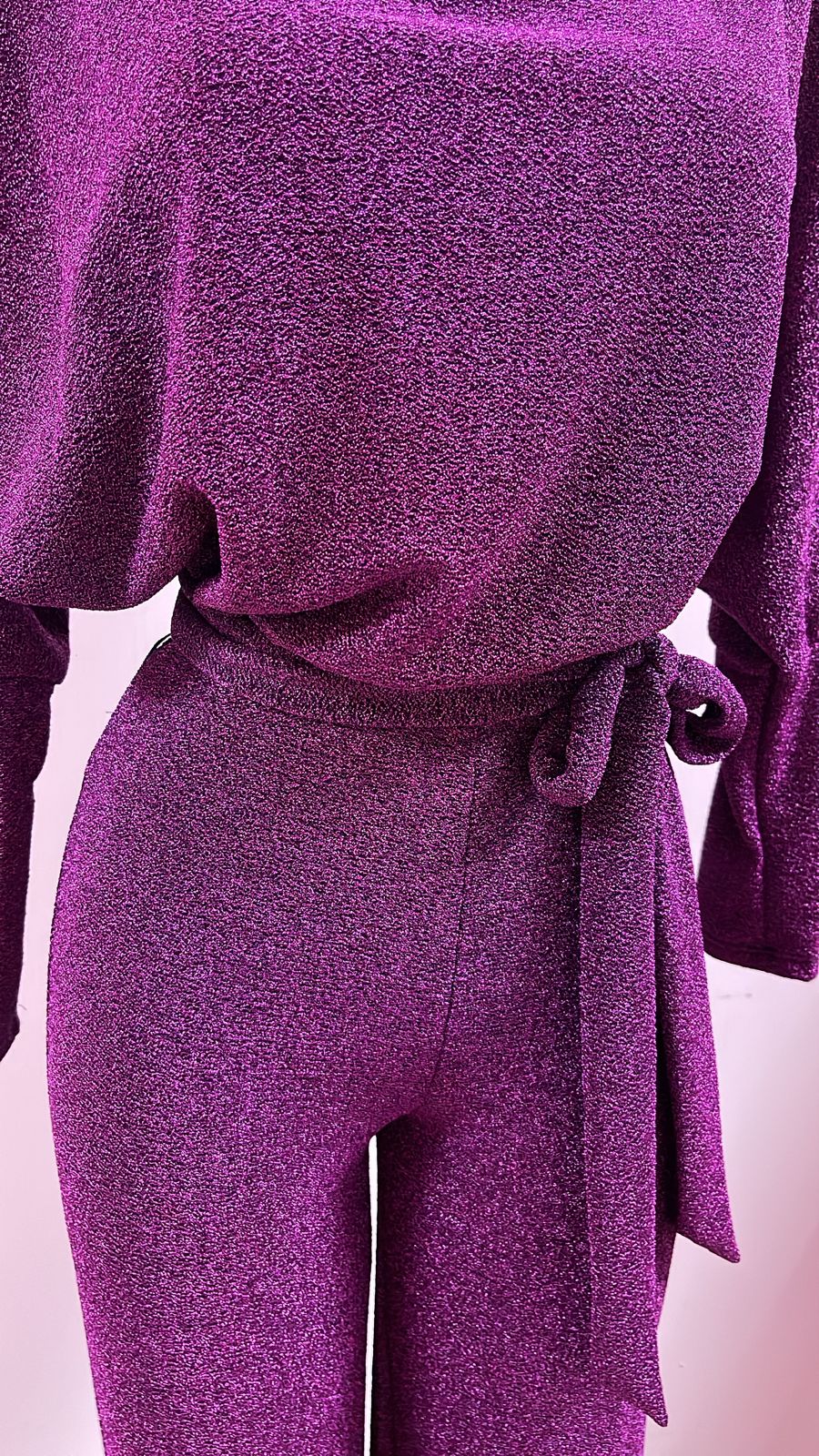 JUMPSUIT LARGO GLITTER MORADO