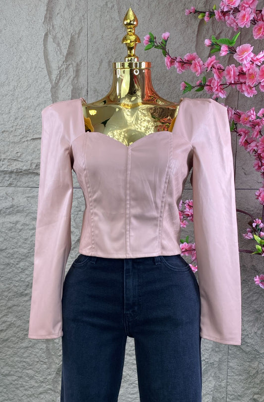 BLUSA TOP ML VINIPIEL ROSA