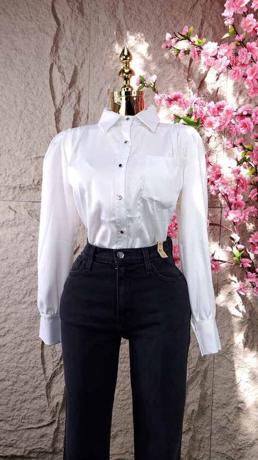 CAMISA SATINADA BLANCA