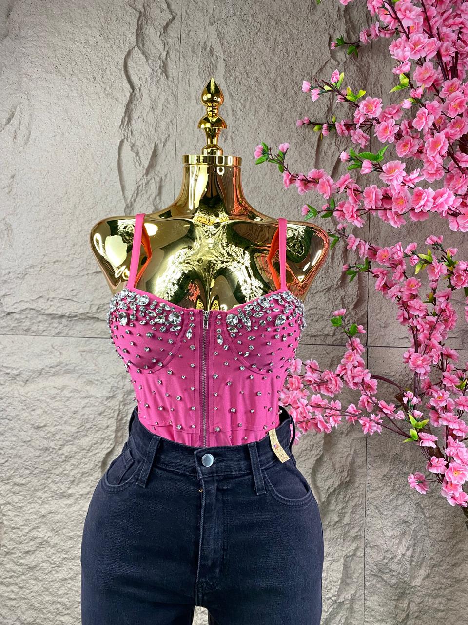 BLUSA BODY DE TIRANTES CON BROQUELES FIUSHA