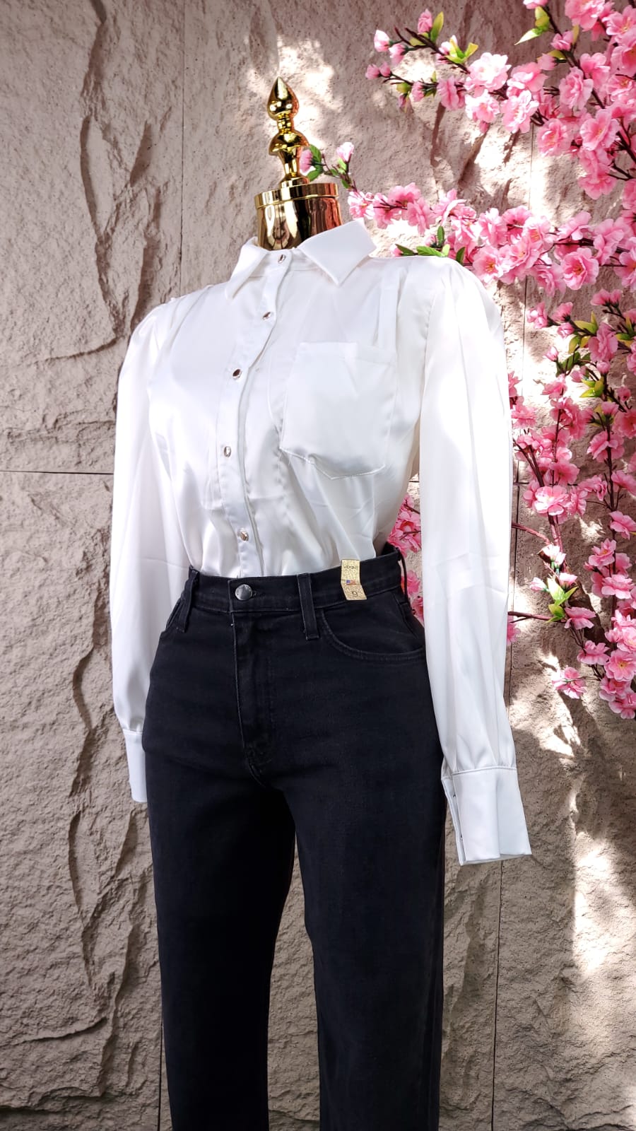 CAMISA SATINADA BLANCA
