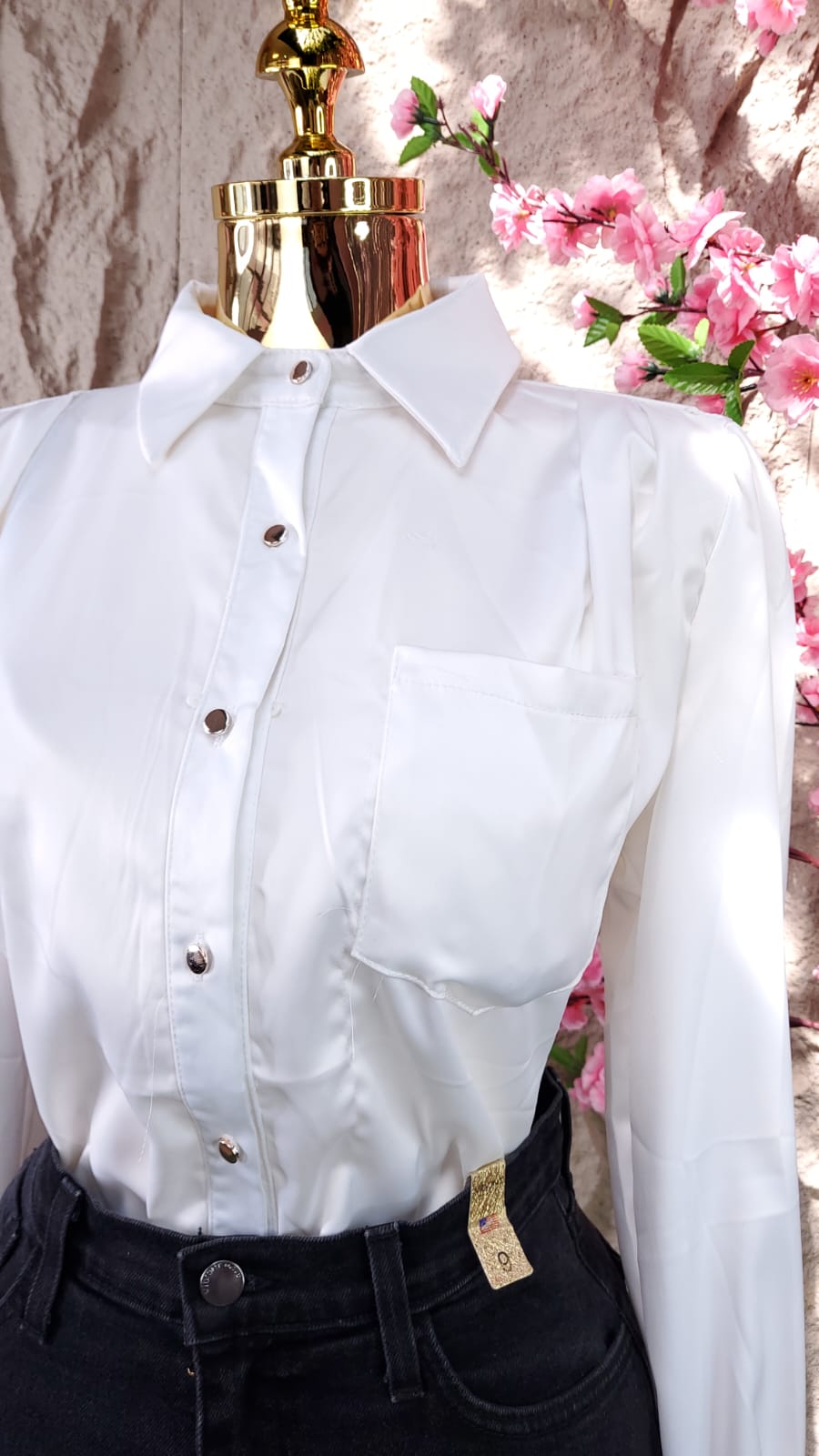 CAMISA SATINADA BLANCA