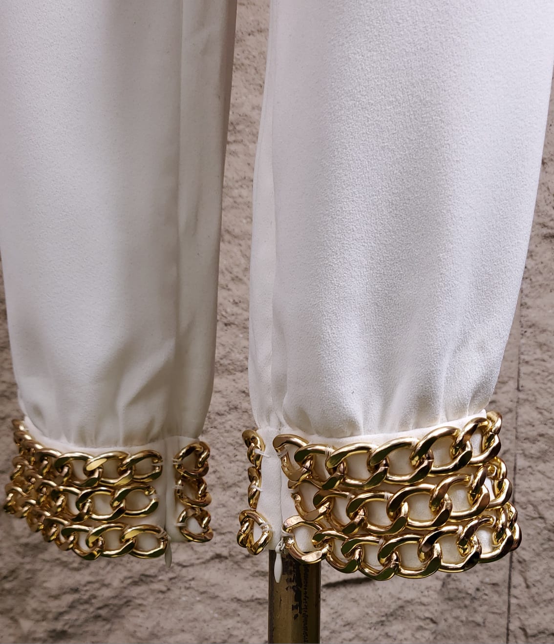 CONJUNTO  PANTALON/SACO CADENAS BEIGE
