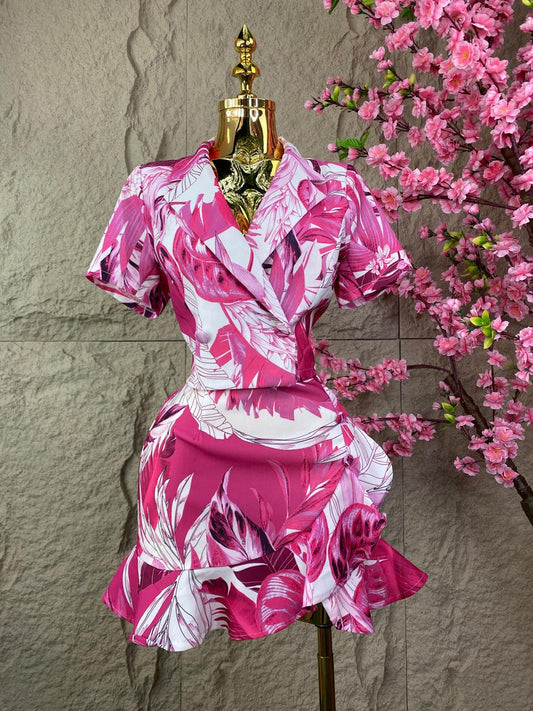 CONJUNTO FALDA-SACO MC FLOREADO FIUSHA