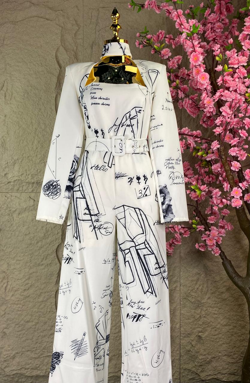 JUMPSUIT LARGO ESTAMPADO BLANCO