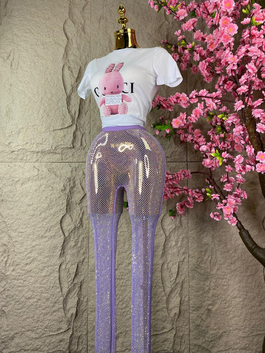 PANTALON BRILLANTE LILA