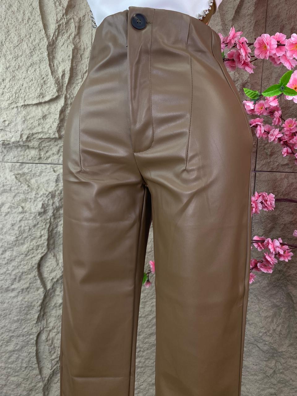 PANTALON DE VESTIR VINIPIEL CAFÉ