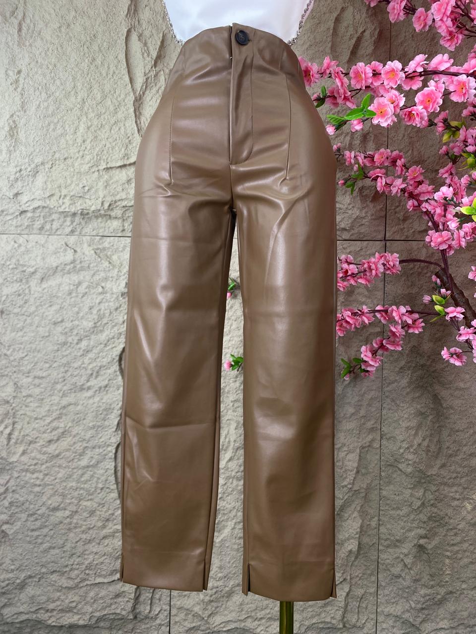 PANTALON DE VESTIR VINIPIEL CAFÉ