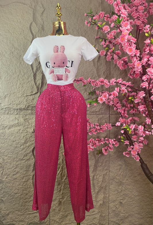 PANTALON PALAZZO LENTEJUELAS FIUSHA