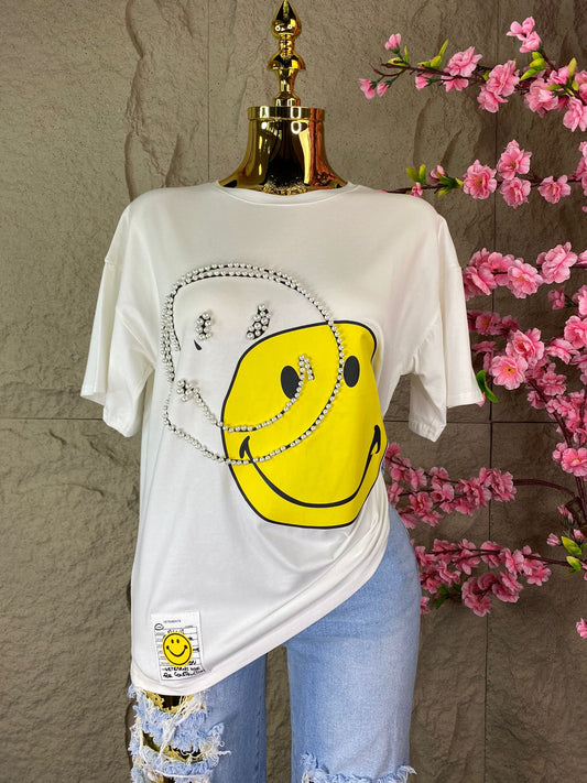 PLAYERA TEE EMOGIS CON PERLAS