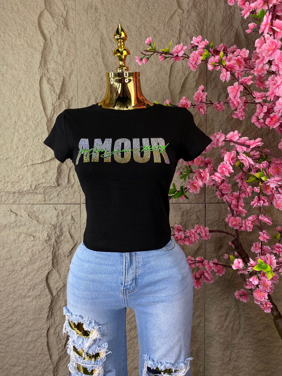 PLAYERA MC AMOUR NEGRA