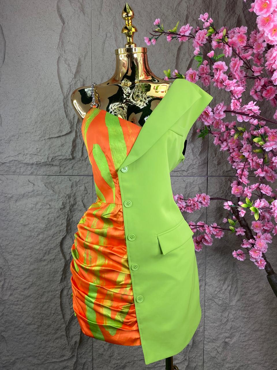 VESTIDO CASUAL BICOLOR