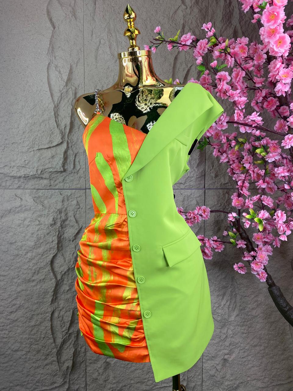 VESTIDO CASUAL BICOLOR