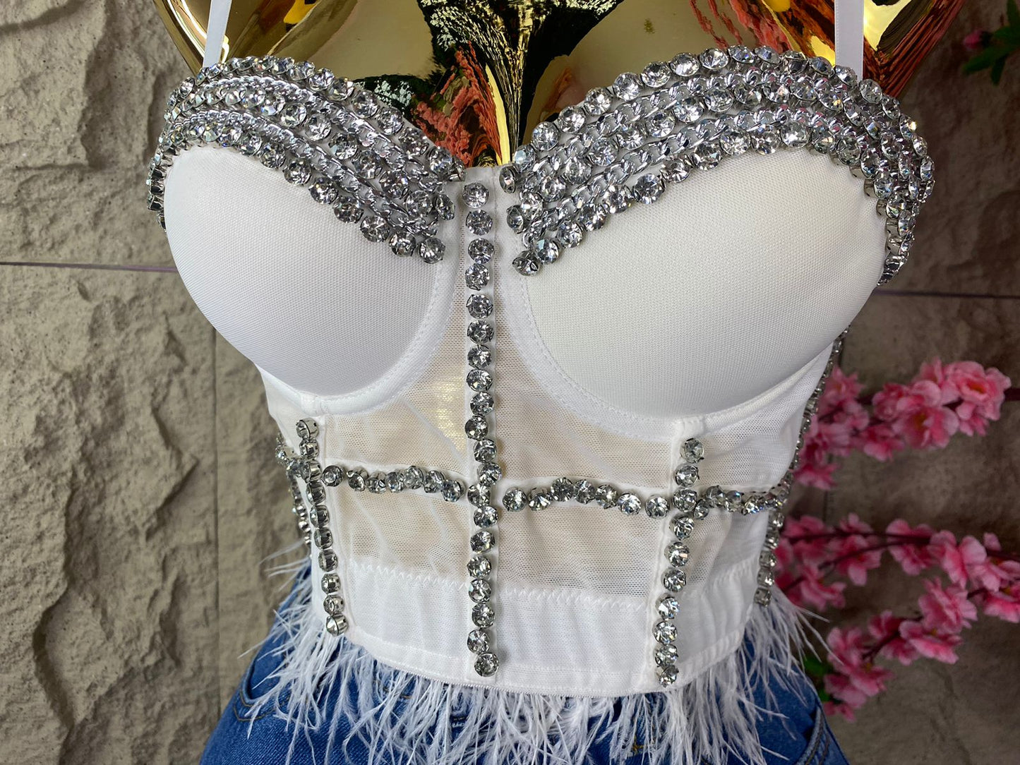 TOP CORSET CON BROQUELES BLANCO