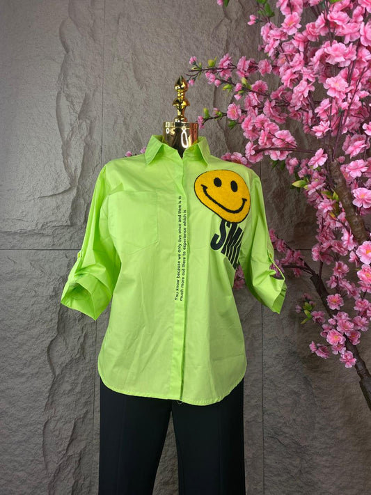 BLUSON ML CAMISERO EMOJI VERDE