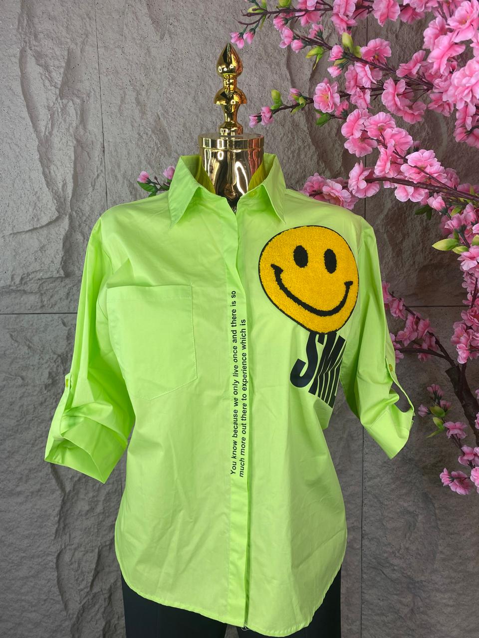 BLUSON ML CAMISERO EMOJI VERDE