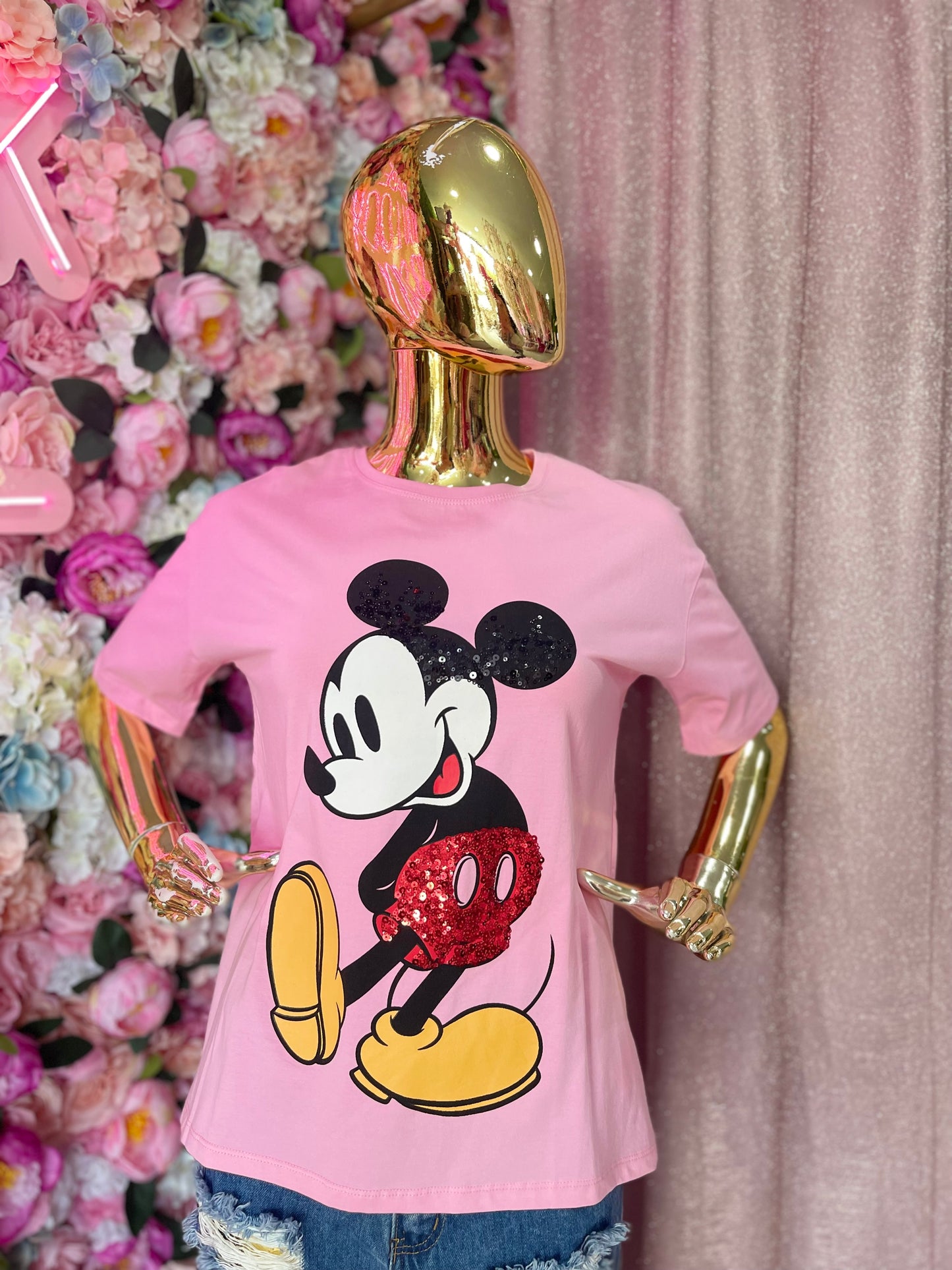 PLAYERA MICKEY ROSA