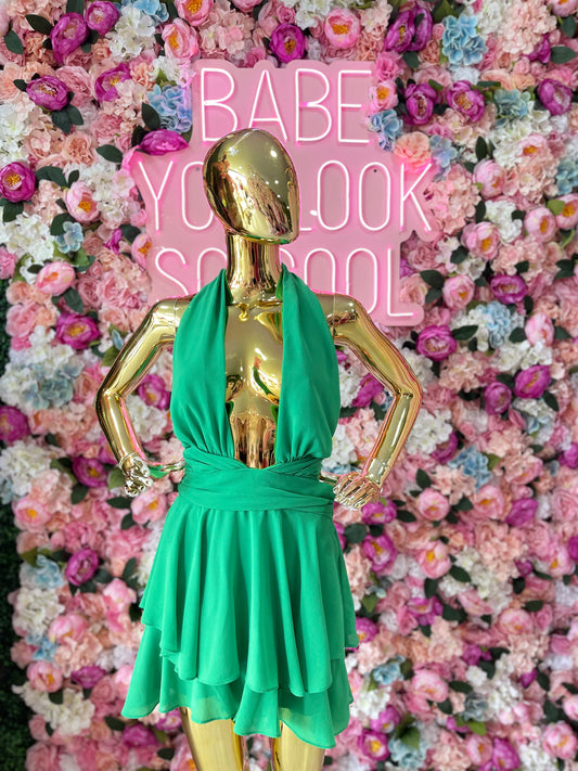 JUMPSUIT CORTO SHIFON VERDE